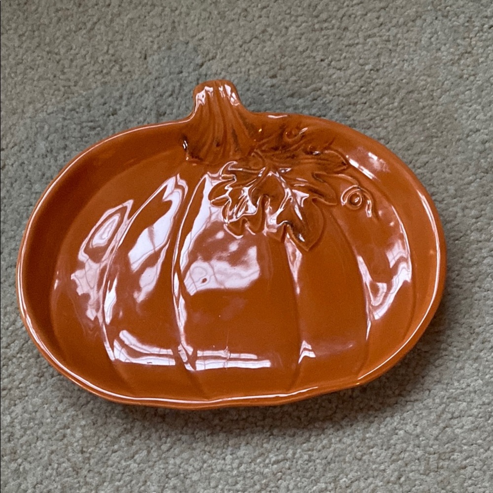 Orange Pumpkin Shaped Dish